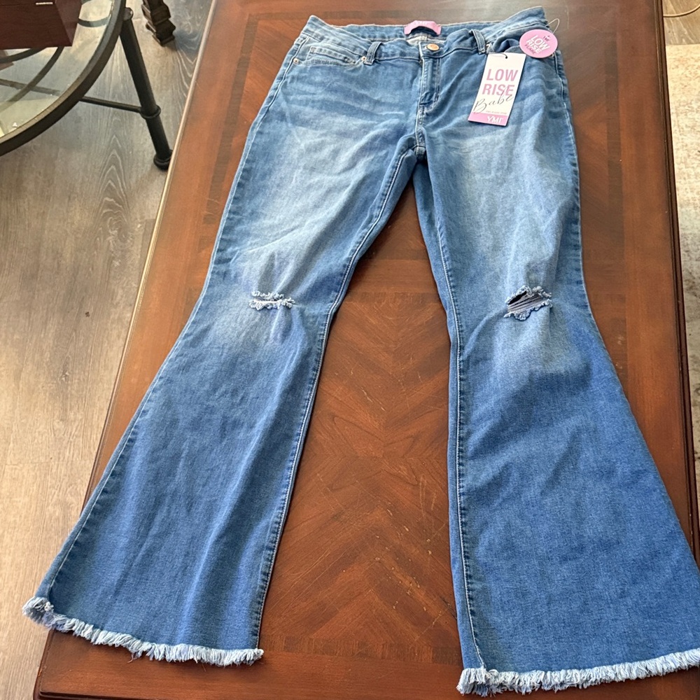 YMI Distressed Blue Flare Jeans